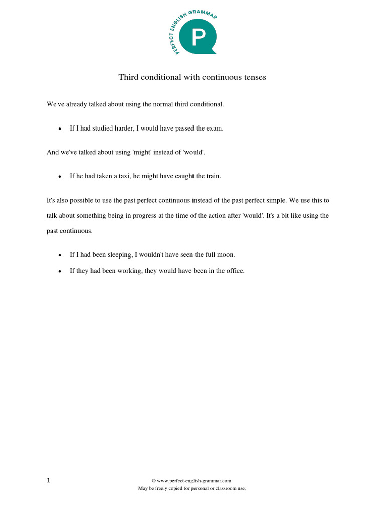 THIRD CONDITIONAL PERFECT ENGLISH GRAMMAR PDF intelligence overview