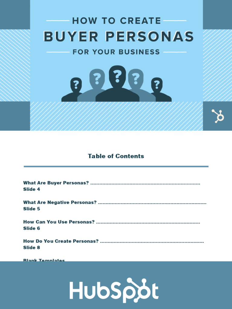 Buyer Persona Template HubSpot Download Free PDF Sales Target