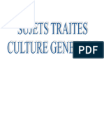 Culture Générale Sujets Traités