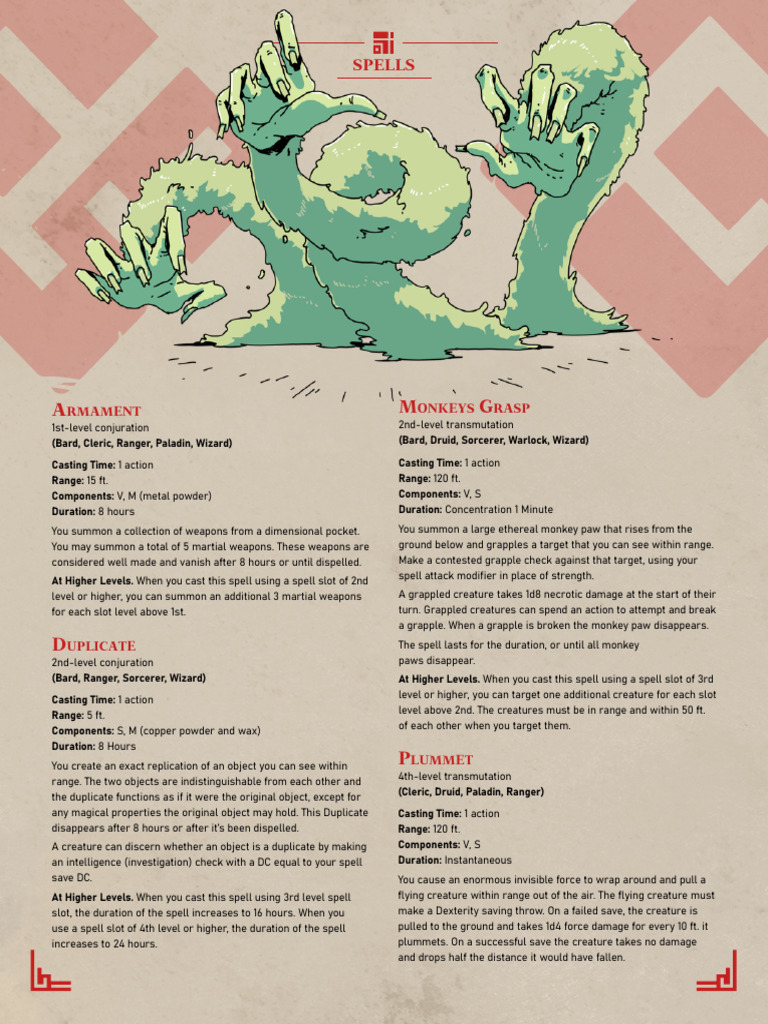 D&D Spell Descriptions and Mechanics | PDF | Dungeons & Dragons | Gary ...