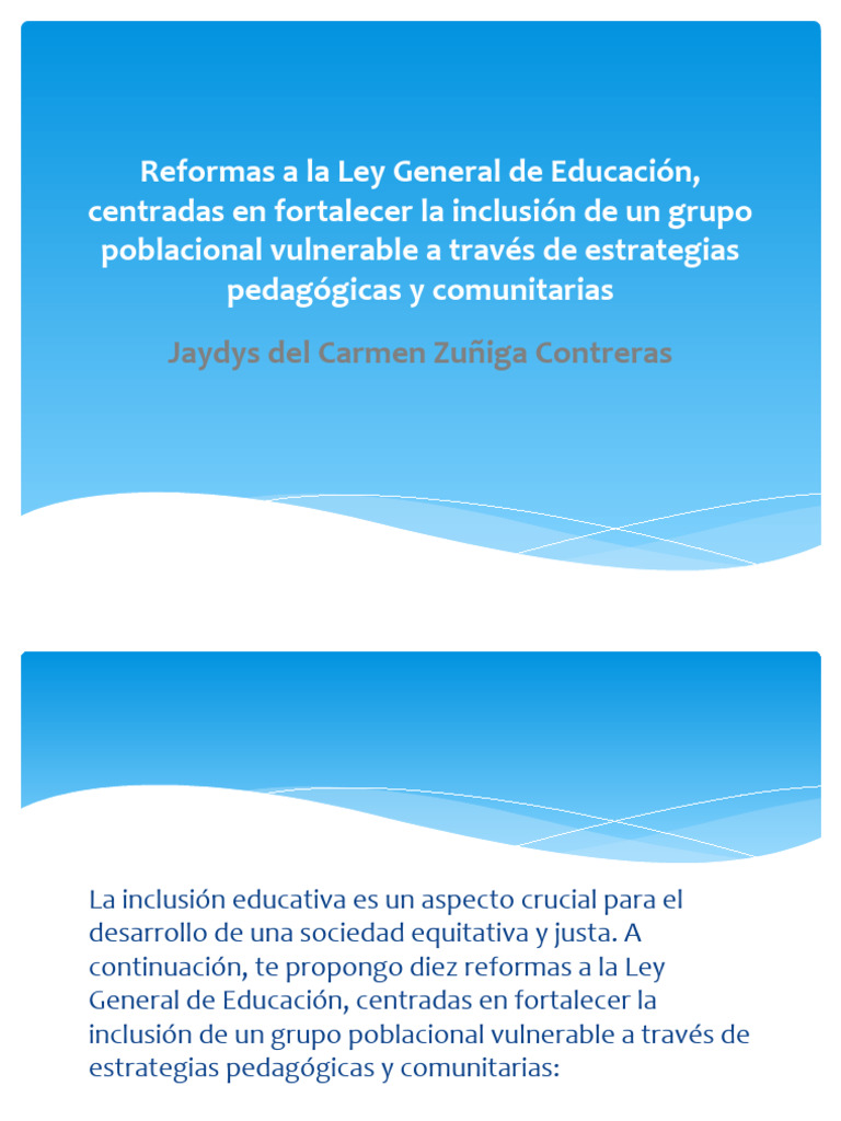 Reformas A La Ley General de Educación | PDF | Inclusión (Educación ...