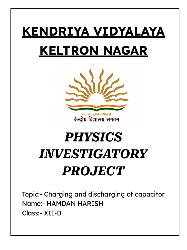 Capacitor Charging & Discharging Project | PDF | Capacitor | Electrical ...