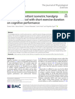 Effect of Intermittent Isometric Handgrip Exercise Protocol With Short Exercise Duration On Cognitive Performance