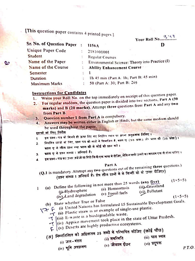 watermark-DU EVS AEC Semester 1 Notes @DU - Colleges | PDF