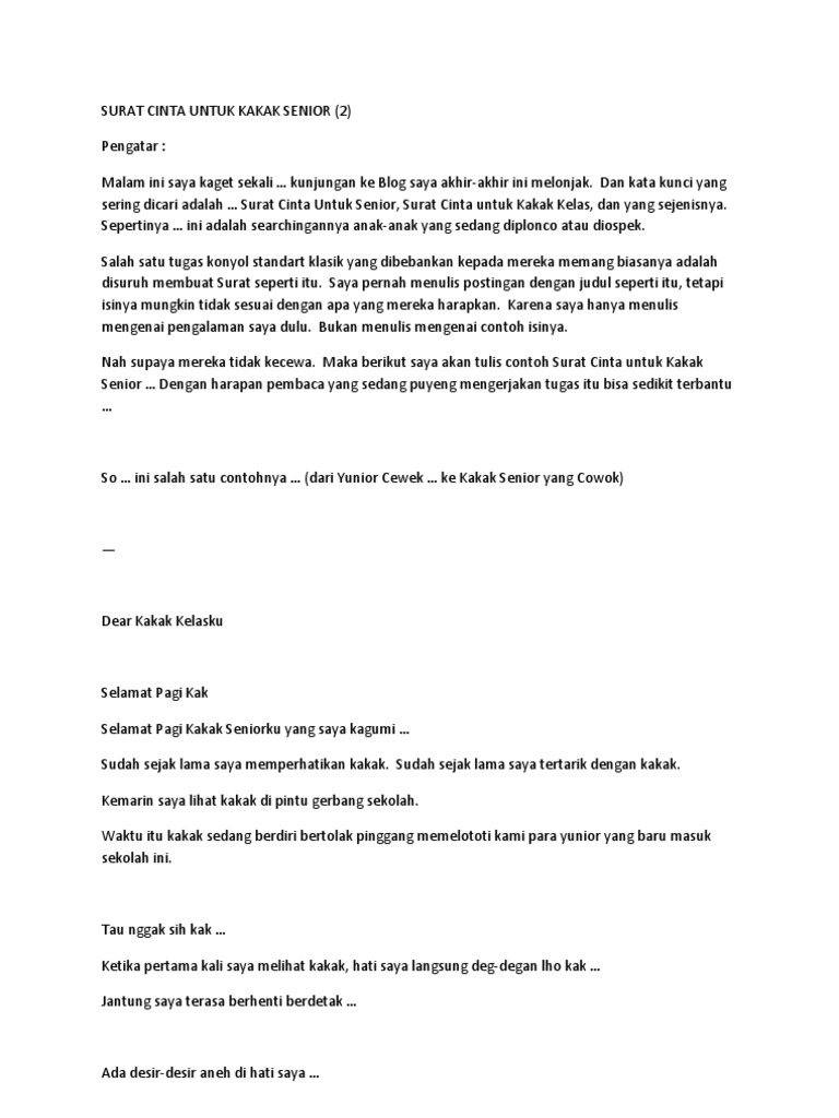 Surat Cinta Untuk Kakak Senior