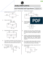 Electrostatic Potential and Capacitance - Assignment 01 - Lakshya NEET 2024