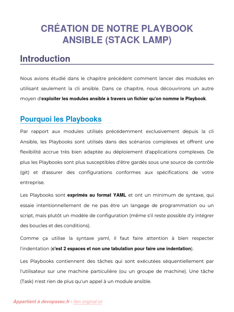 Playbook Ansible pour Stack LAMP | PDF | Internet | Internet et Web