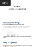 Lecture#1 String Manipulation