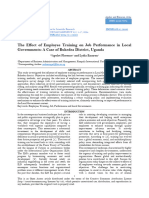 The Effect of Employee Training On Job Performance in Local Governments A Case of Bukedea District, Uganda