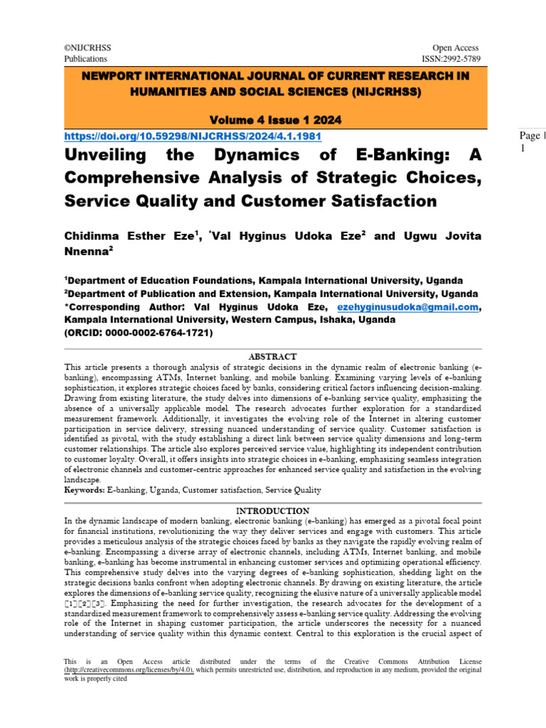 Unveiling The Dynamics of E-Banking A Comprehensive Analysis of ...