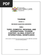 GR 12 - Tourism - Term 1 - Global Events of International Significance - Revision Question Answers - Ecdoe