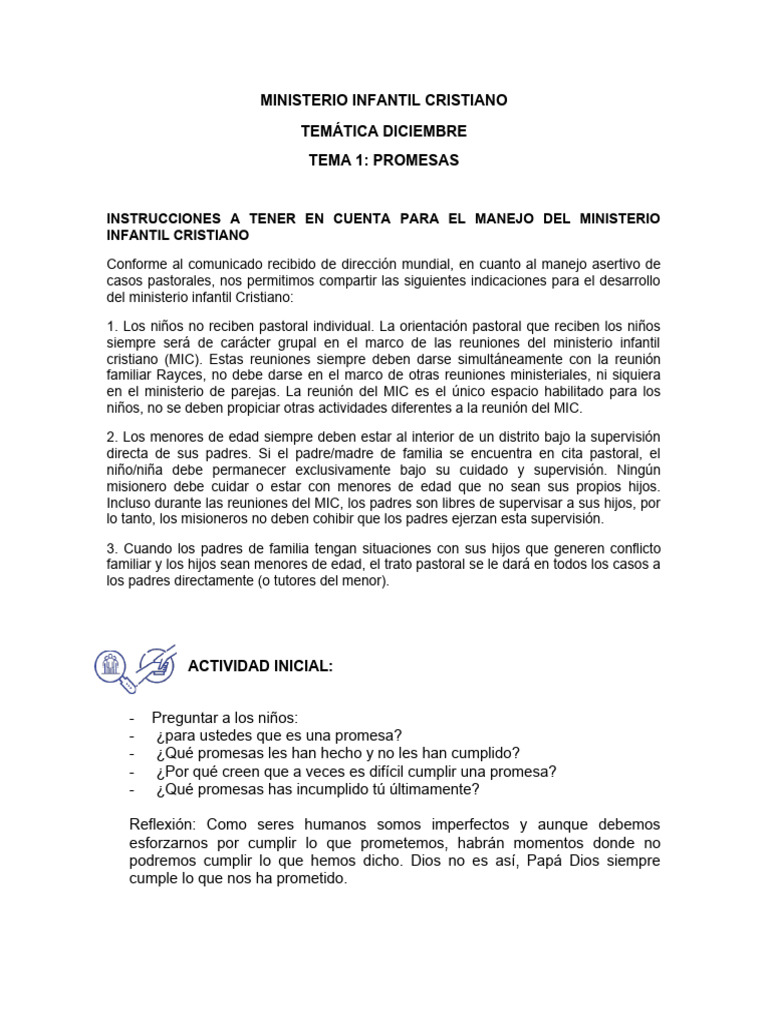 Promesas de Dios en el Ministerio Infantil | PDF | María, madre de ...