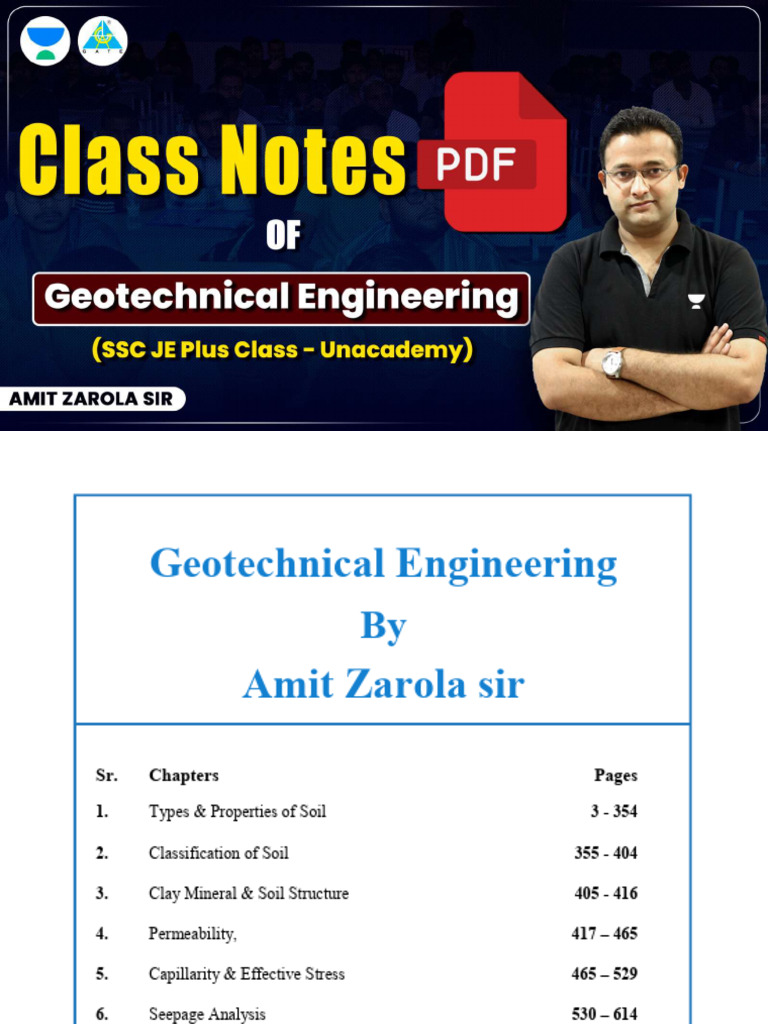 Geotech - Amit Zarola Sir Part-1 | PDF
