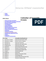 Calendar of Scientific Events - Indian Science Writer's Association