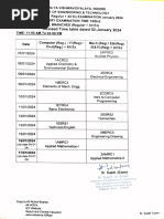 Revised Time Table BE I Yr (All Branches)