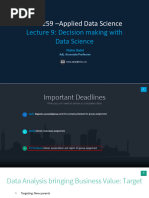 Lecture 9 - Decision Making With Data Science