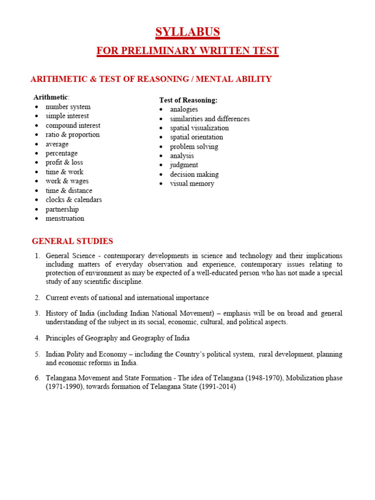 Syllabus For Si | PDF