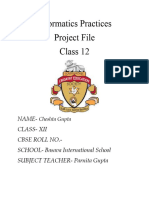 Informatics Practices Project Work (2023-24) With All Cbse Instructions