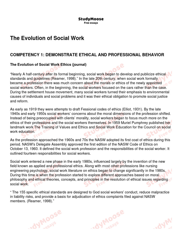 Evolution Of Social Work Pdf