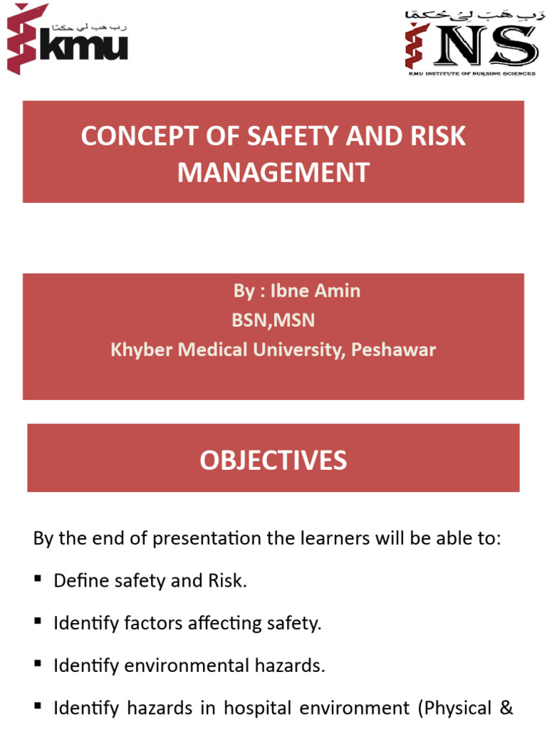 Concept Of Safety And Risk Management 1 Pdf Hazards Risk
