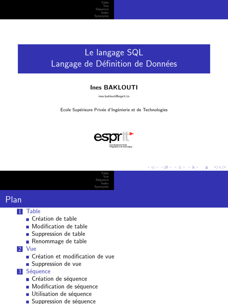 Guide sur le Langage SQL DDL | PDF | SQL | Index de base de données