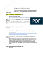 (M14) Evaluating Health Websites Worksheet