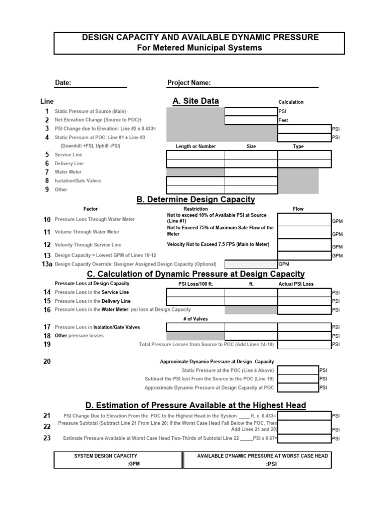 Design Capacity Calculation Guide | PDF | Pressure | Liquids