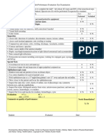 Eye Exam Skill Sheet