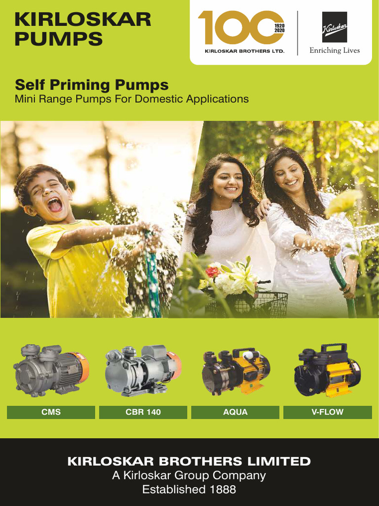 Kirloskar Self Priming Pumps Overview | PDF | Pump | Electric Motor