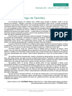 Artigo de Opinião - Intolerãncia