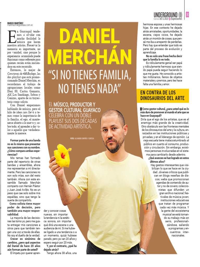 Entrevista A Daniel Merchán para EXPRESIONES 08 DICIEMBRE 2023 | PDF