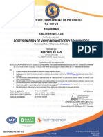Certificado No. 1691 - RETIE POSTES PRFV