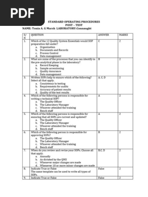 Module 2 Standard Operating Procedures_PostTest