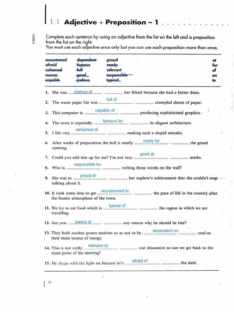 Prepositions Organiser First PDF Sentence (Linguistics) Linguistics
