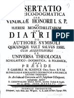 Dissertatio Historico Dogmatica Seu Vind