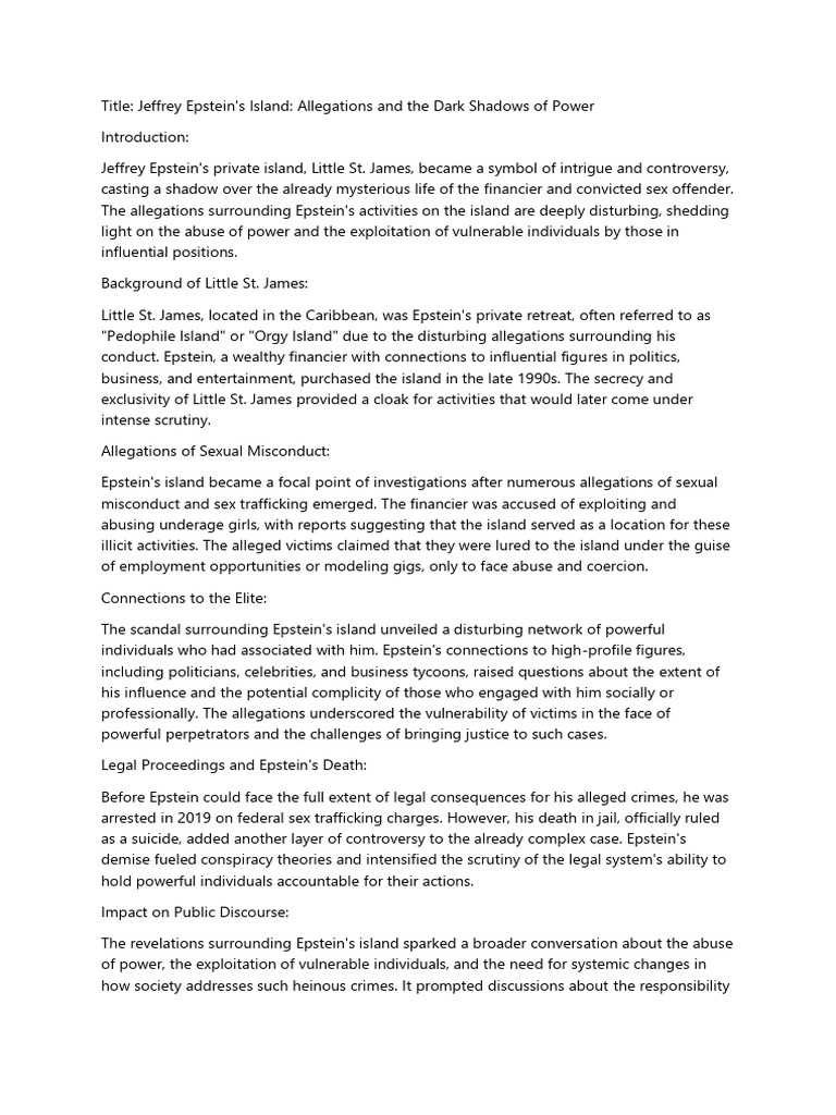 What This Island Revealed About Jeffrey Epstein's Crimes You've Been Silenced From