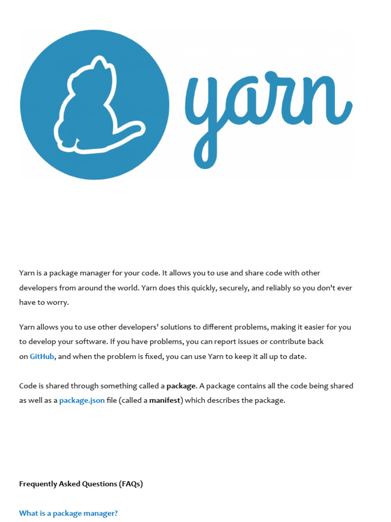 Understanding Yarn: A Fast Package Manager | PDF | Information ...