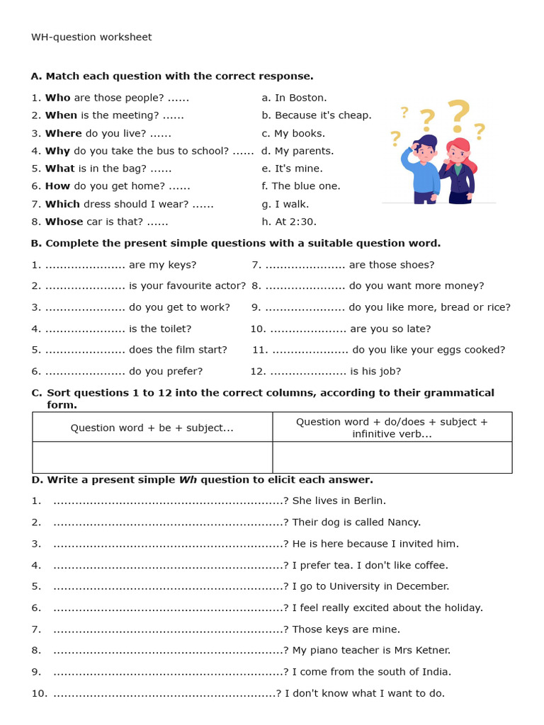 Question time worksheet miss andrea pdf question syntax