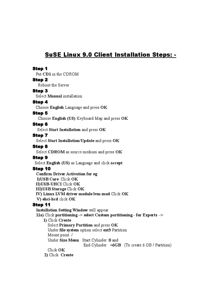 SuSE Linux 9.0 Client Install Guide | PDF | Superuser | Computer Network