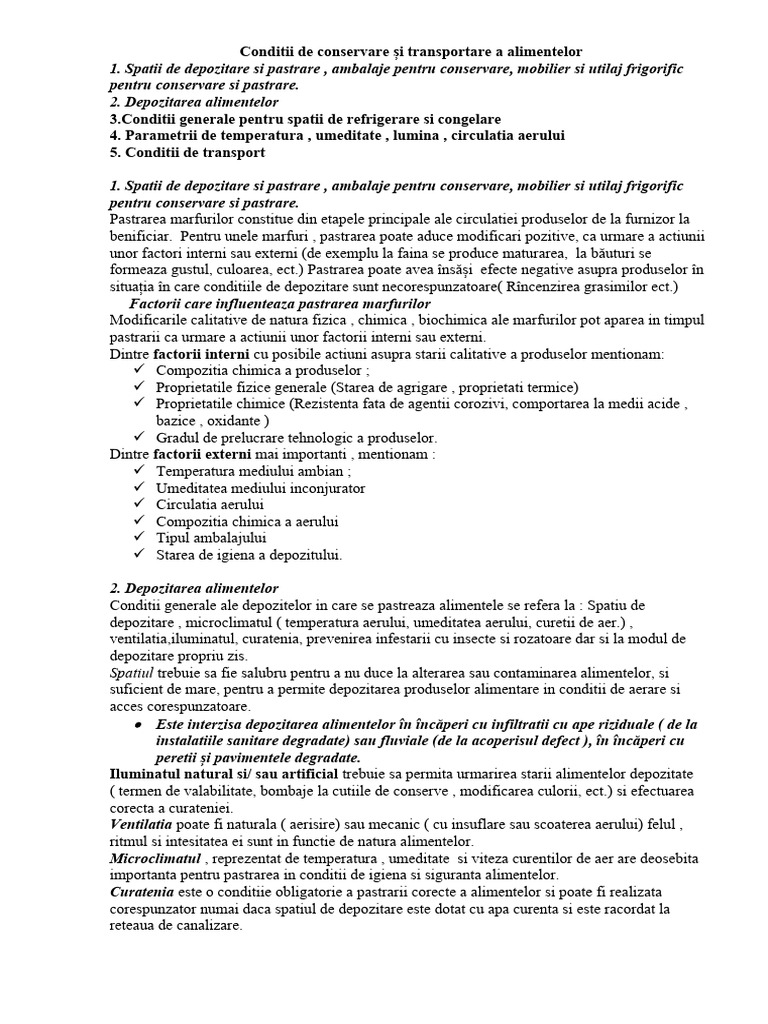 Cond. Conservare Transp | PDF
