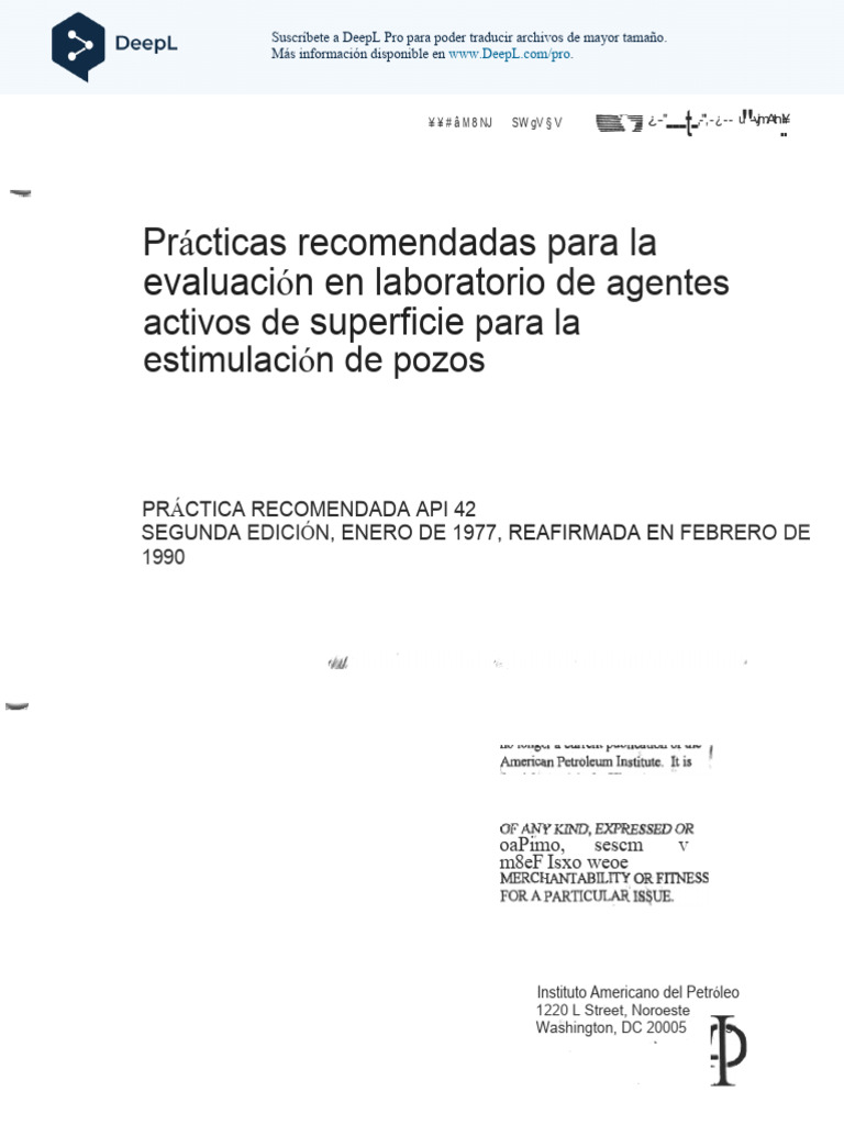 API RP42 Second Edition 1977 Reaffirmed Es | PDF | Bomba | Emulsión