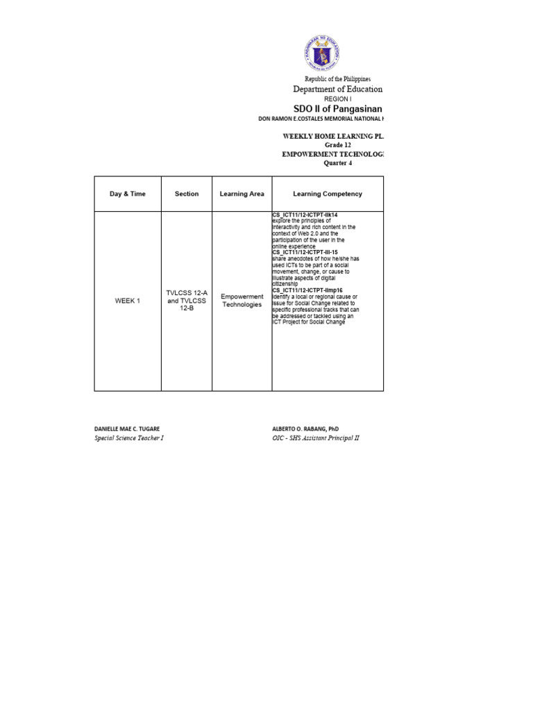 WHLP-Empowerment Technologies | PDF