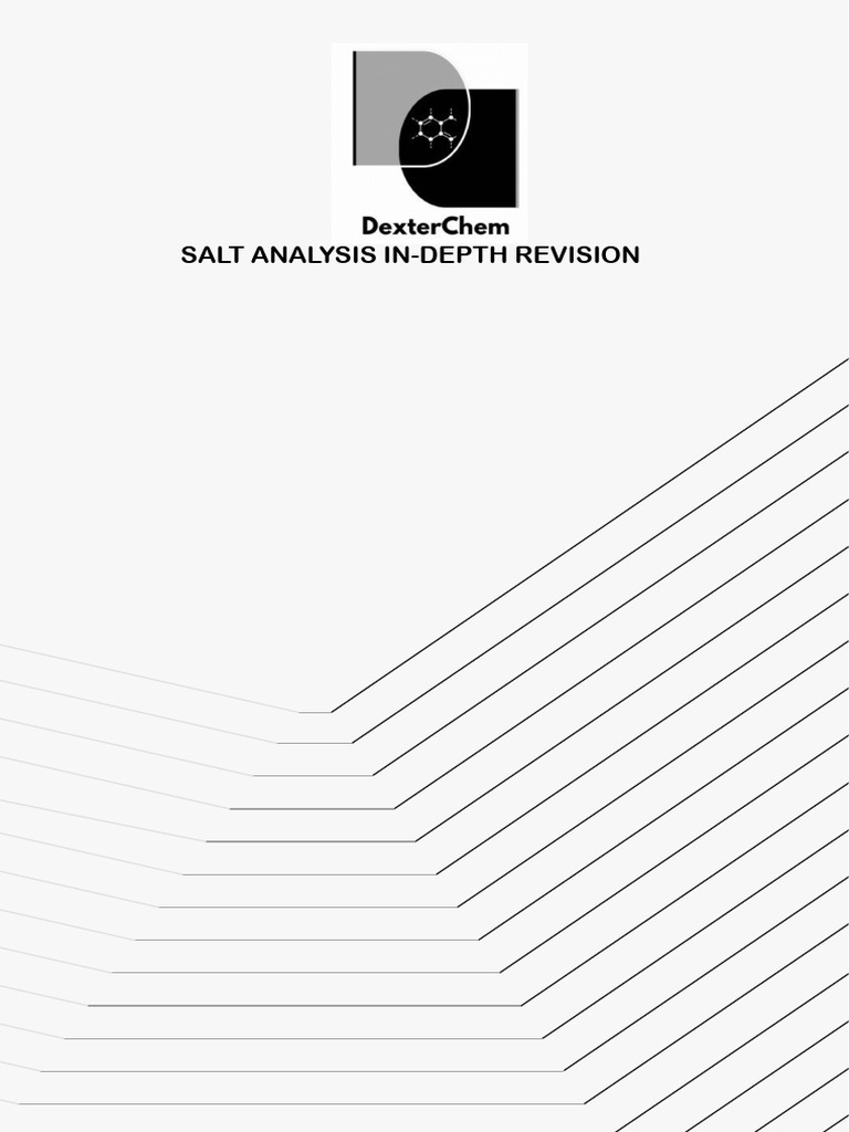 Salt Analysis In-Depth Revision | PDF | Chemical Elements | Chemical ...