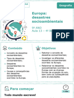 Europa: Desastres Socioambientais: 9 ANO Aula 13 - 4 Bimestre