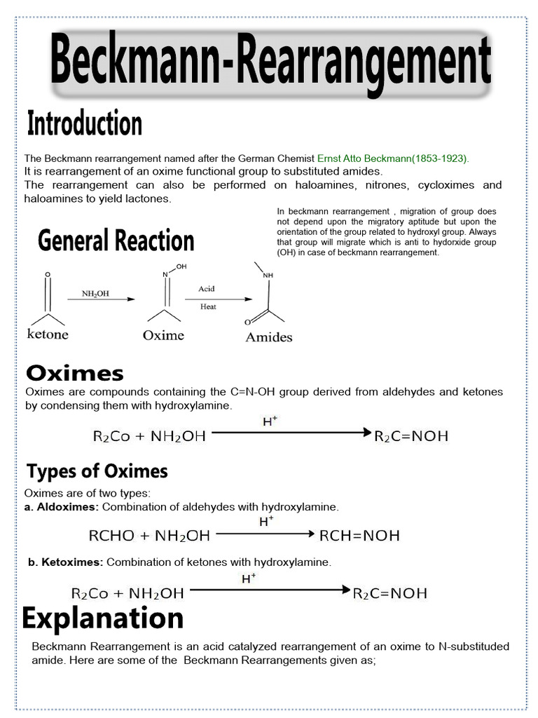 Applications of Beckmann Rearrangement | PDF | Molecules | Organic ...