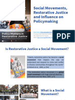 Social Movements, Restorative Justice and Influence On Policymaking