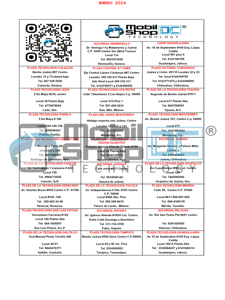 LISTA DE PRECIOS ENERO 2024 PDF