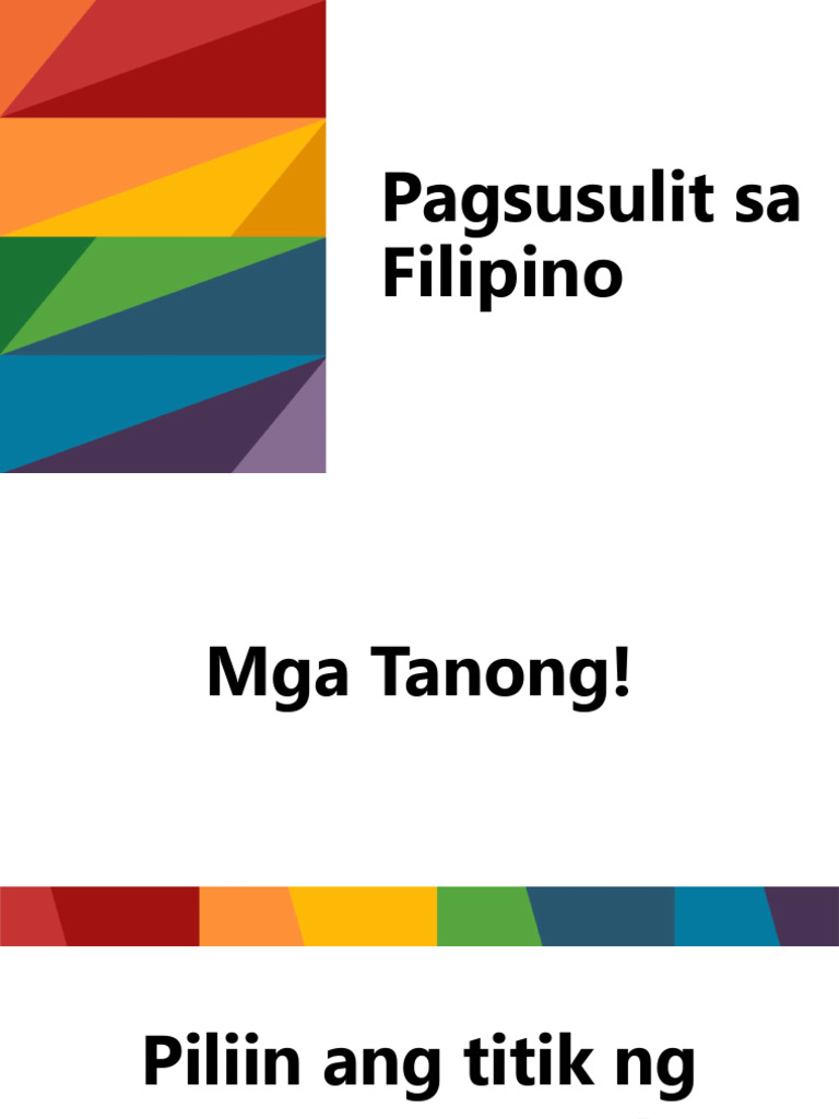Pagsusulit Sa Filipino | PDF