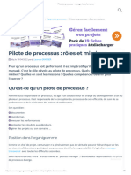 Pilote de Processus - Manager La Performance