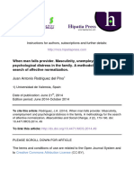 When Man Falls Provider. Masculinity, Unemployment and Psychological Distress in The Family. A Methodology For The Search of Affective Normalization